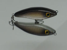 Load image into Gallery viewer, shiftcolorsbait.com Two Charlie gray wood lures
