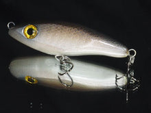 Load image into Gallery viewer, shiftcolorsbait.com Two Charlie gray lipless wood lures

