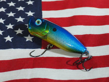 Load image into Gallery viewer, ShiftColorsBait.com Gator Freighter Custom lure Blue ad Gold Holographic
